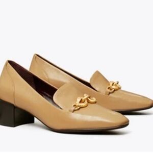 Tory Burch Jessa Heeled Loafer 45MM Goat Leather Size 9.5